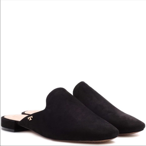Tory Burch Shoes - Tory Burch Carlotta Black Suede Mules